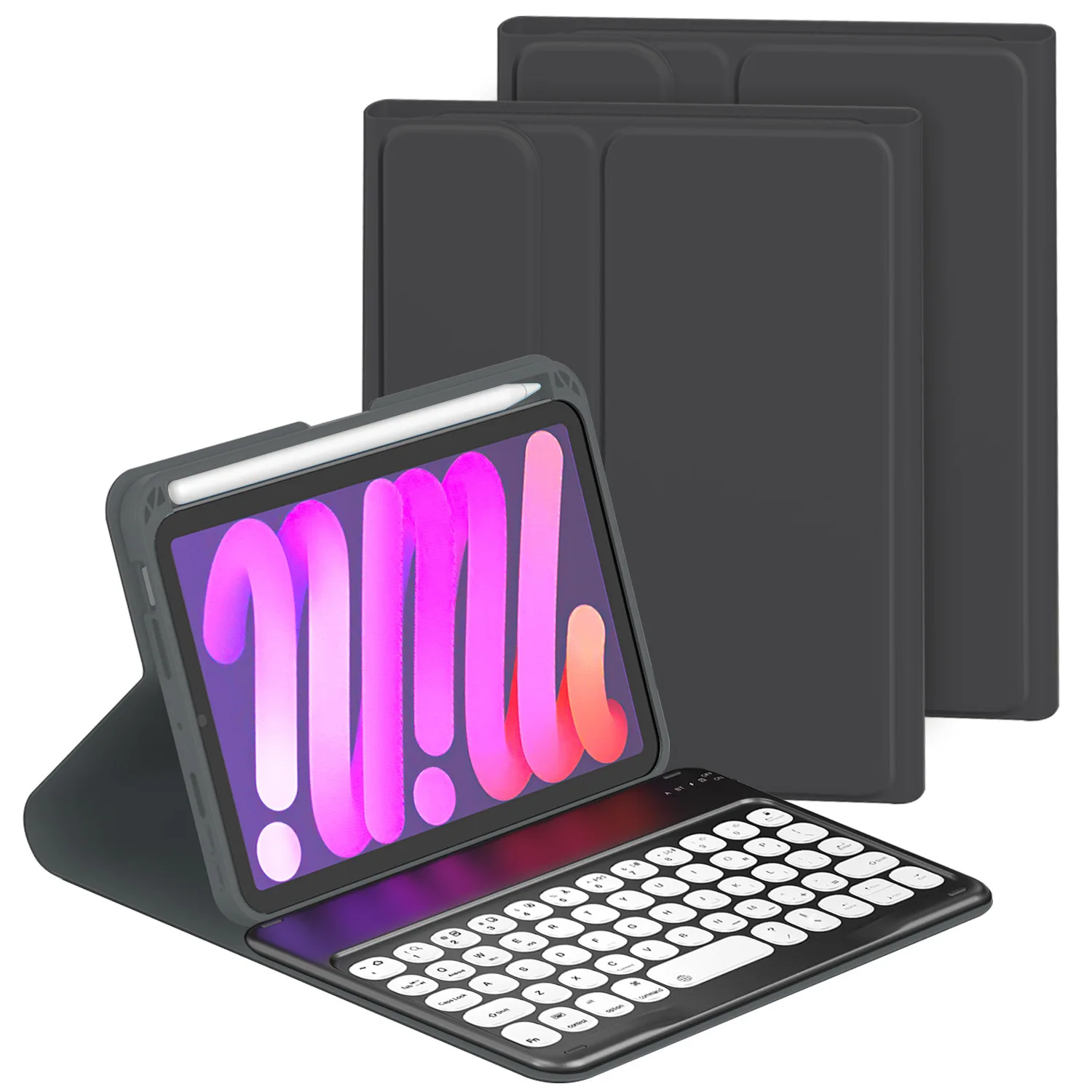 

Кожаный чехол Skin-Feel для iPad Mini 6 со съемной Bluetooth-клавиатурой, тонким чехлом-подставкой, держателем для карандаша и подсветкой