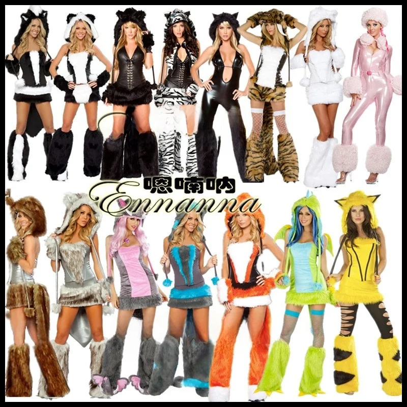 

Halloween Queen Costume Furry Nightclub Girl Animal Outfit Cosplay Uniform Party Performance Clothes Ladies Fashion