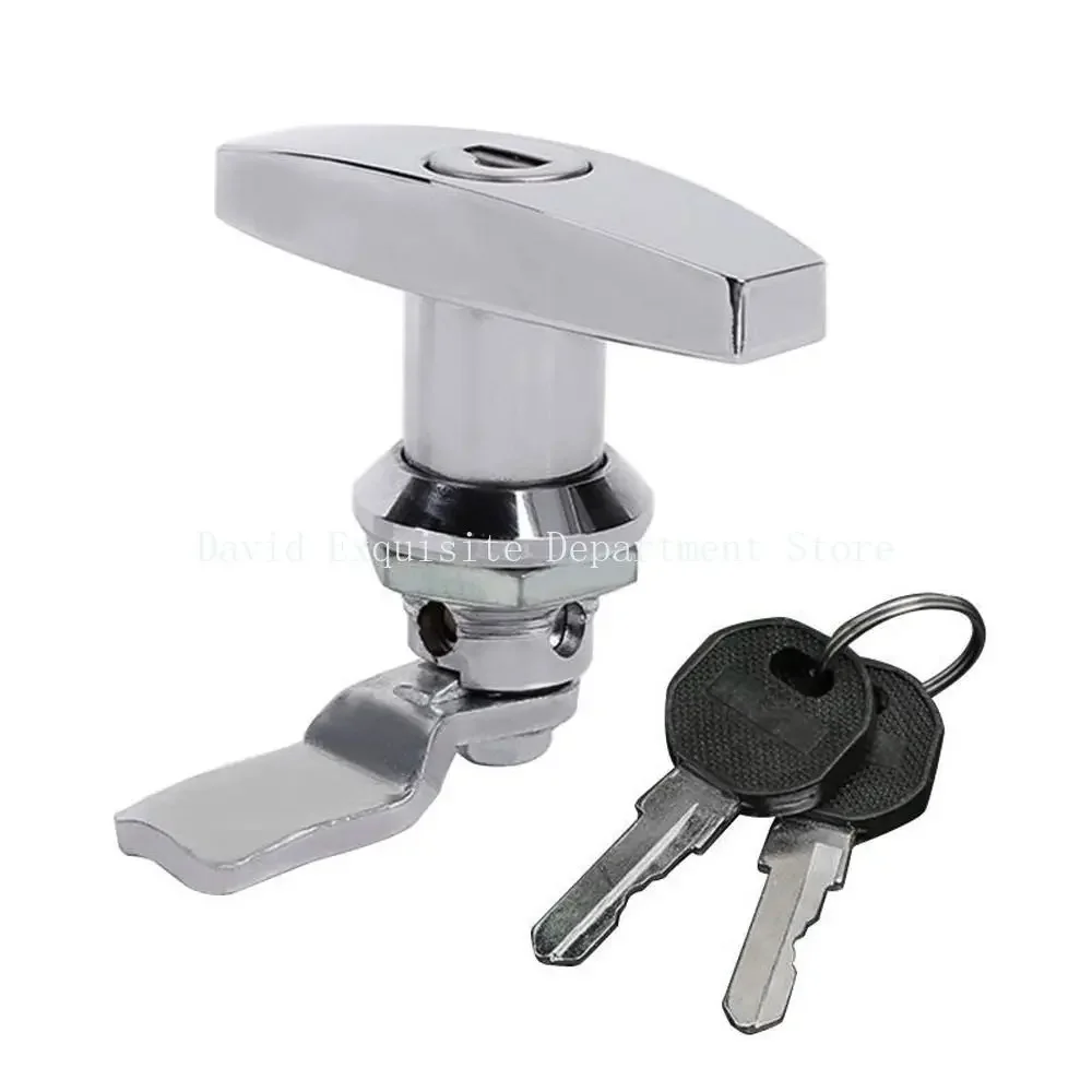 Truck T-handle Lock with Keys Trailer Latch Camper RV Door Replacement Driving Security Electrical Controller Cabinet