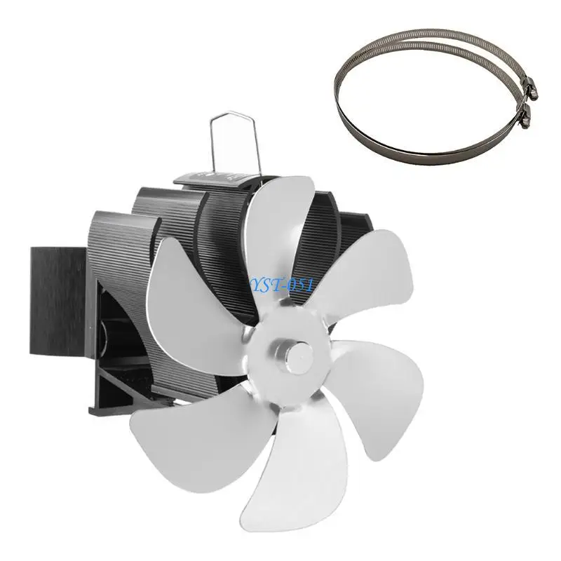 E15A صديقة للبيئة الموقد مروحة تعمل بالطاقة الحرارية موقد موقد الخشب مروحة لحرق الخشب صيانة هادئة تفريق الهواء الدافئ