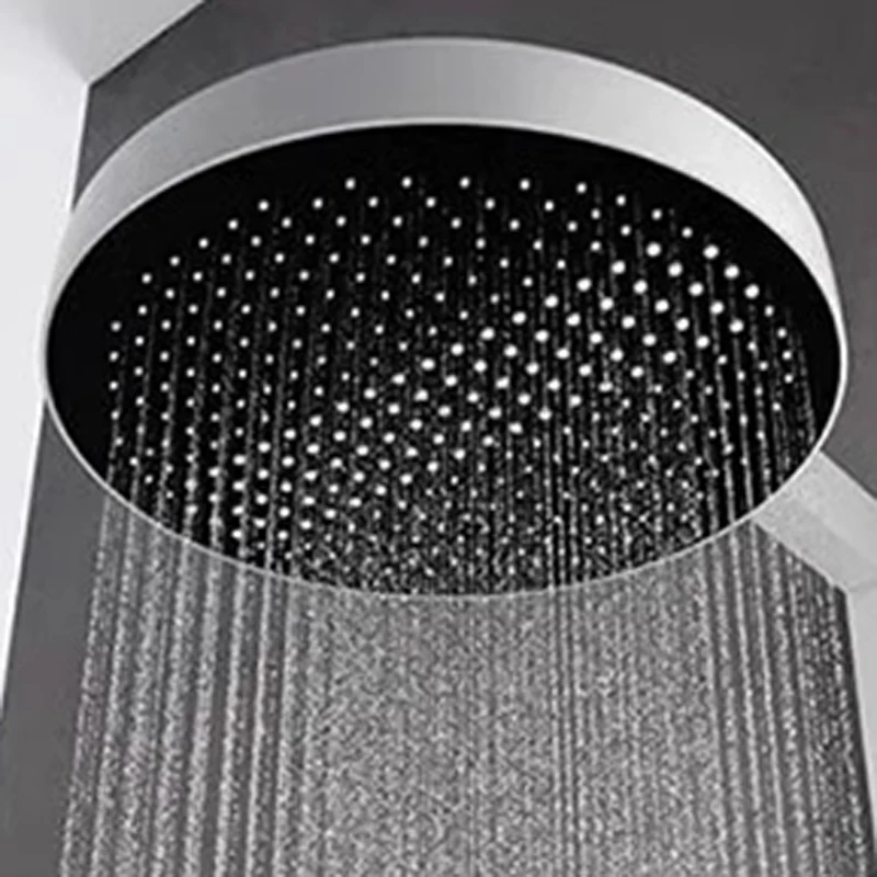 

Серый душевой набор с цифровым дисплеем, клавиши фортепиано, двухслойная полка для ванной комнаты, душевая система, смеситель для тропического душа под давлением