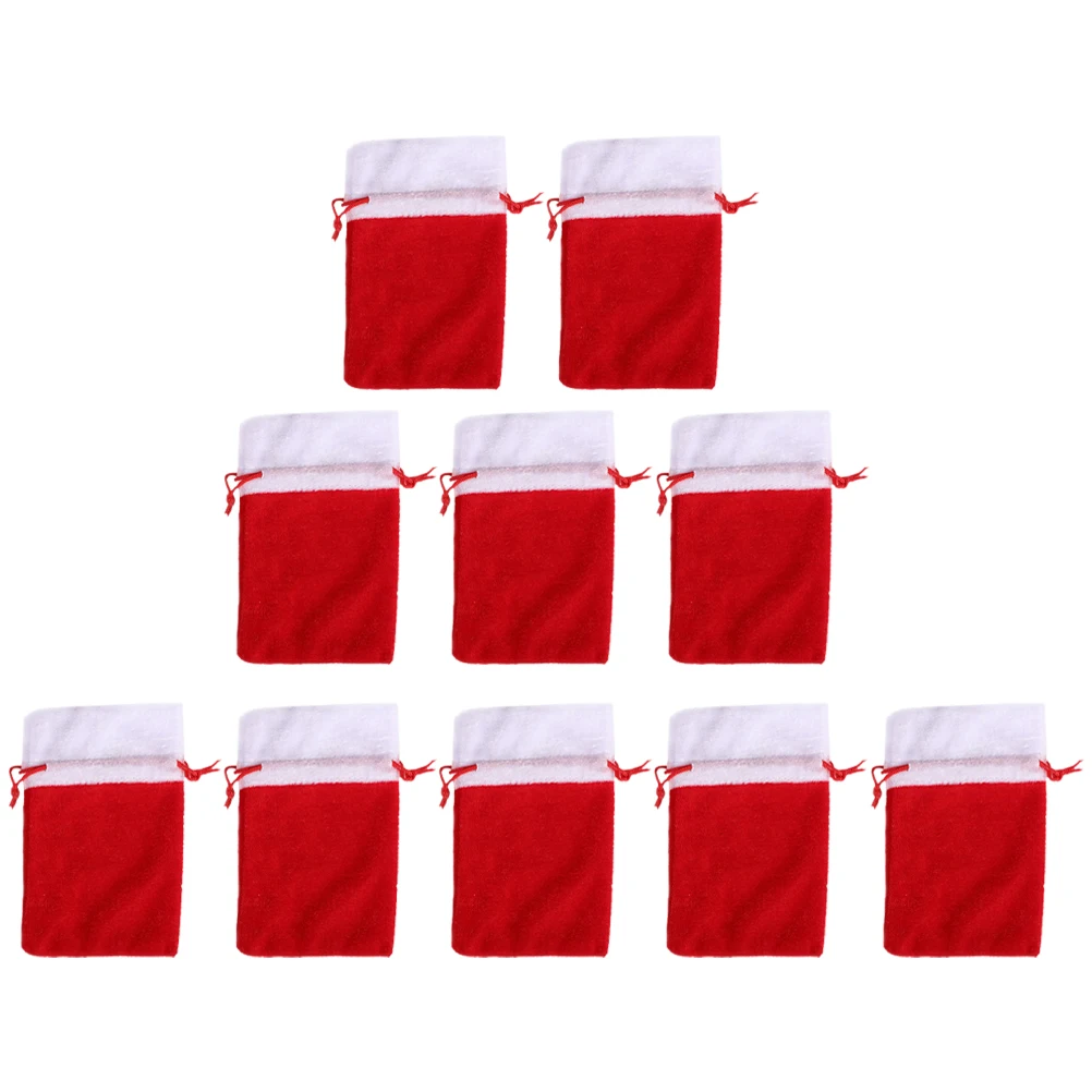 

10 Pcs Tree Pendant 10x15CM Empty Treat Small Gift for Party Christmas Goodie Bags Favor Snack Cloth Bags Tags