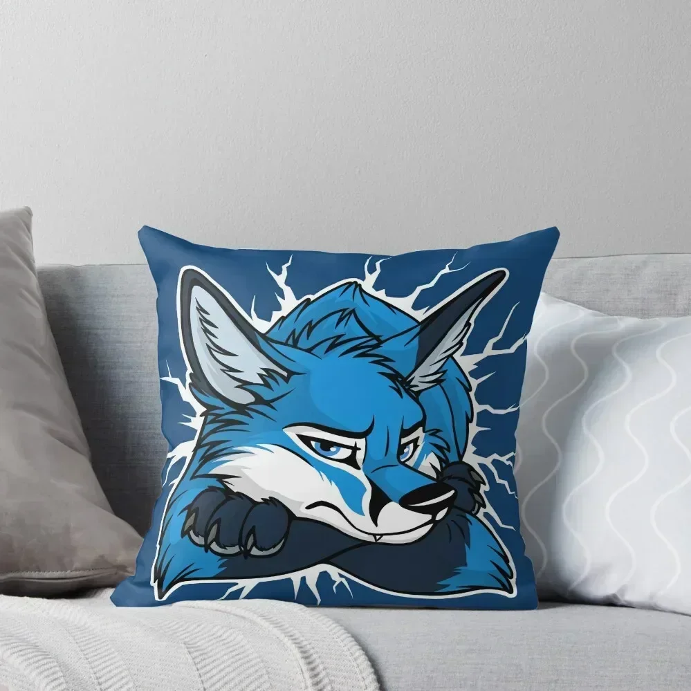 STUCK Blue Fox / Fuchs (white cracks) Throw Pillow Sofas Covers Cushions Home Decor pillow