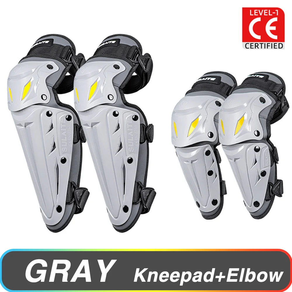 HEROBIKER Knee and Elbow Pad Set Black/One Size 7
