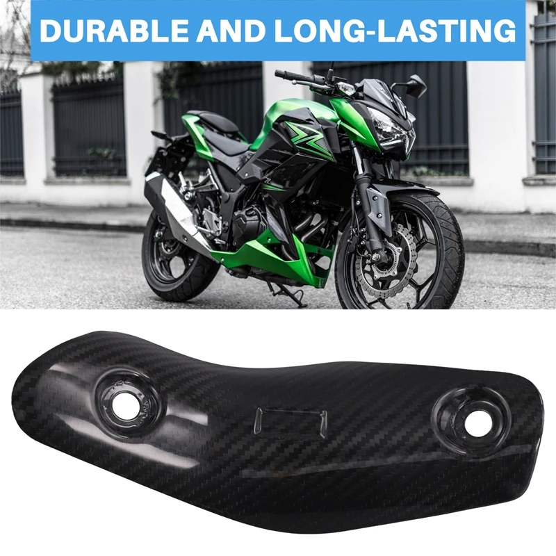 Motorcycle Exhaust Front Link Pipe Carbon Fiber Heat Shield Cover For Kawasaki Ninja ZX-4R ZX-4RR ZX4R ZX4RR