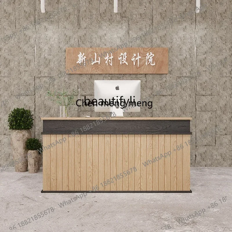 H134 New arrive Vintage checkout page simple small hotel counter industrial wind company reception desk