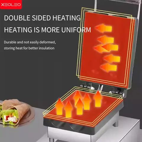 XEOLEO Elektrisk Mexikansk Kycklingrullar Maker 1500W Grill Burrito Maskin Kycklingrullar Våffeljärn Kycklingwrap Brödrost 8 best sales inslagningsmaskin - №2