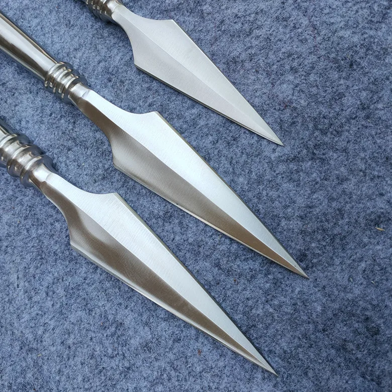 High Hardness Stainless Steel Red Plume Lance Head Martial Arts Performance Weapon Handmade Forged Armor Piercing Long Spear