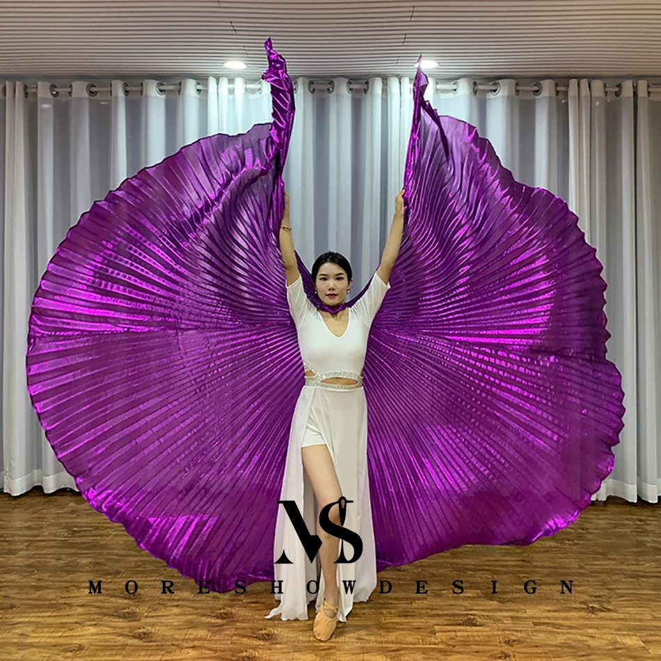 Alas de actuación de danza del vientre para adultos, accesorios de baile multicolores de 360 grados, ala para bailarina, accesorios de Carnaval