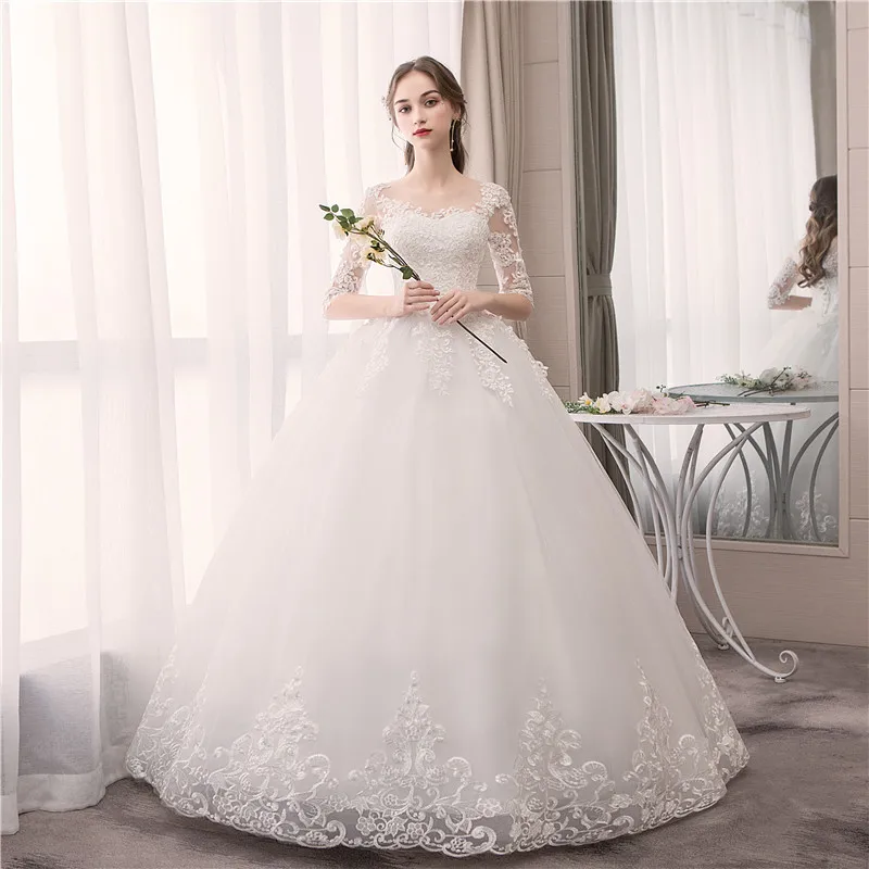 

Wedding Dress 2025 New Bridal White Lace Flat Wedding Dress