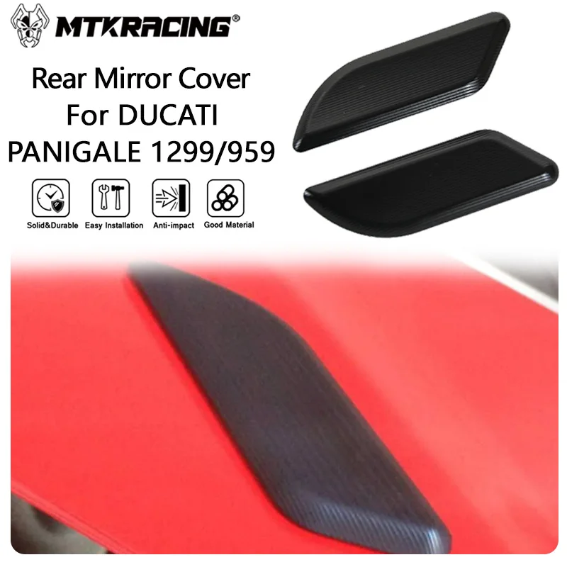 MTKRACING Rear Mirror Cover For DUCATI PANIGALE 1299/959 2015-2024Motorcycle Rearview Rear Mirrors Hole Cover Cap Accessories