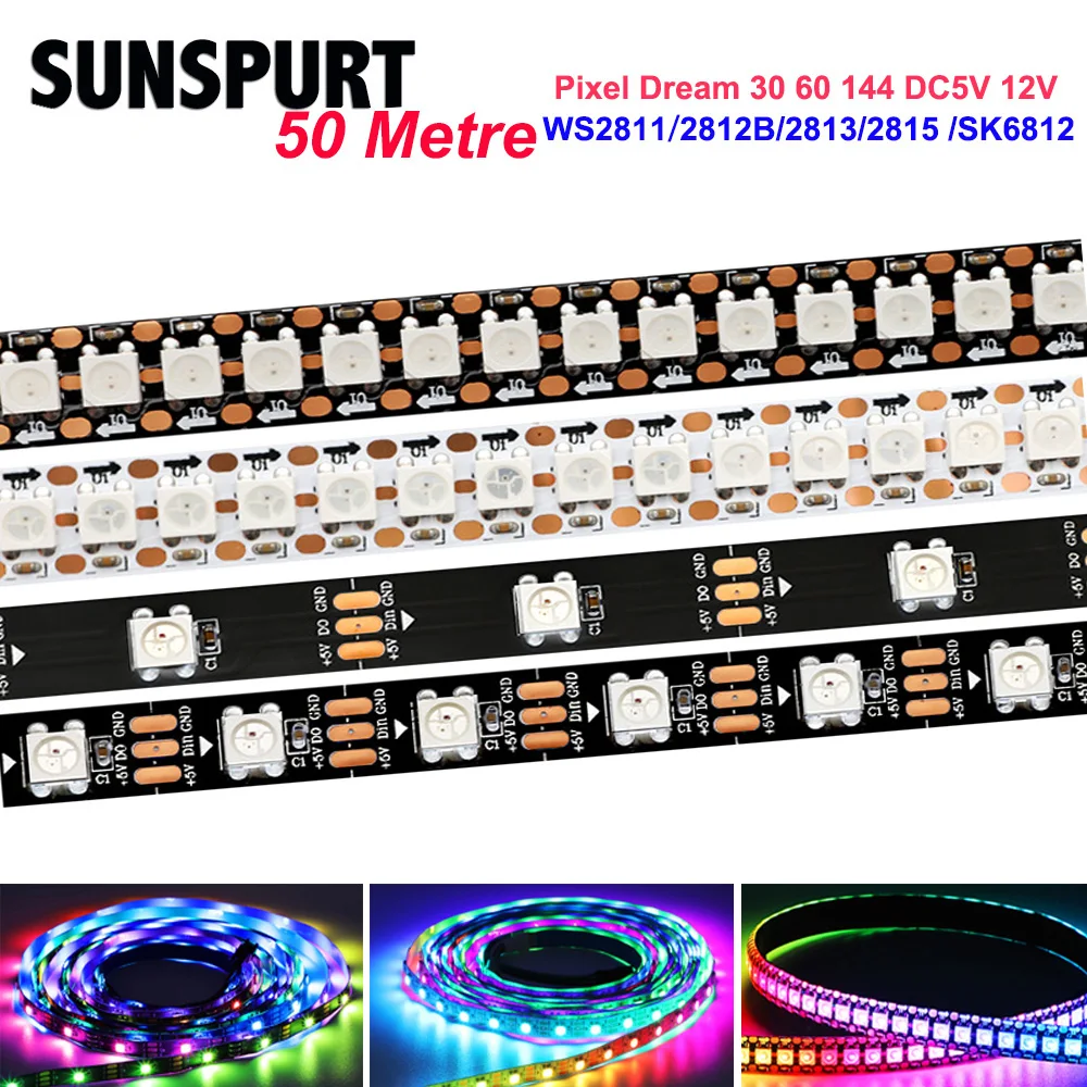 

SK6812 2812 RGBW Led Strip Light 4 IN 1 Similar WS2812B 30 60 144 LEDs/m Individual Addressable RGBWW Led Lights IP30 65 67 DC5V