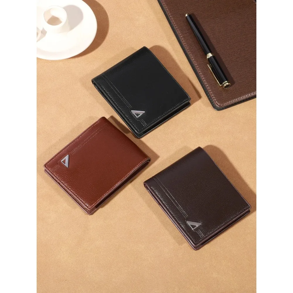 1pc Men\'s Wallet, Short Money Clip, Business Casual Horizontal PU Leather Clip, Fashion Large Capacity Soft Leather Wallet