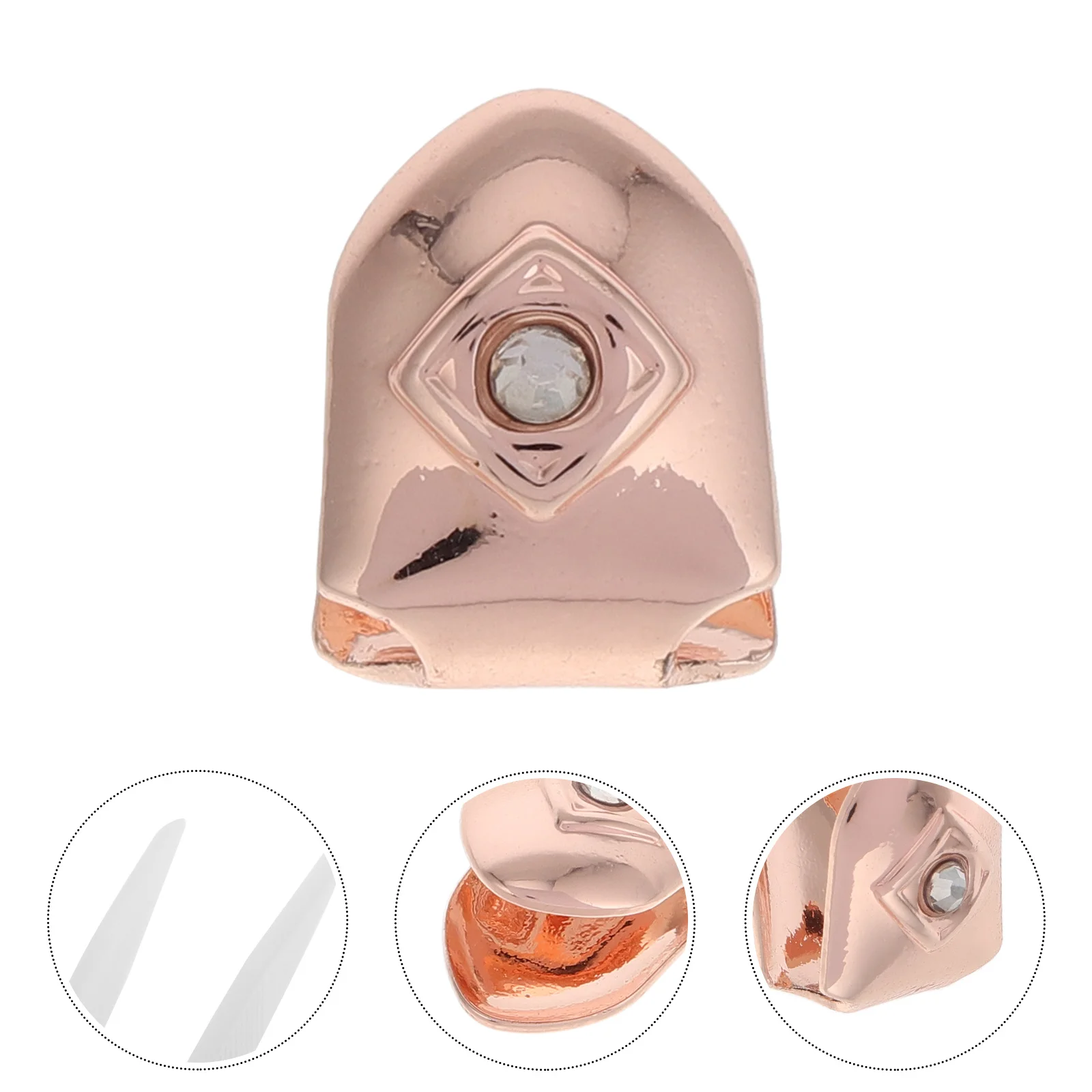 

Single Rhinestone Tooth Cap Hip Hop Jewelry Shiny Metal Grill for Cosplay Costume Party Fashion Statement Accessory