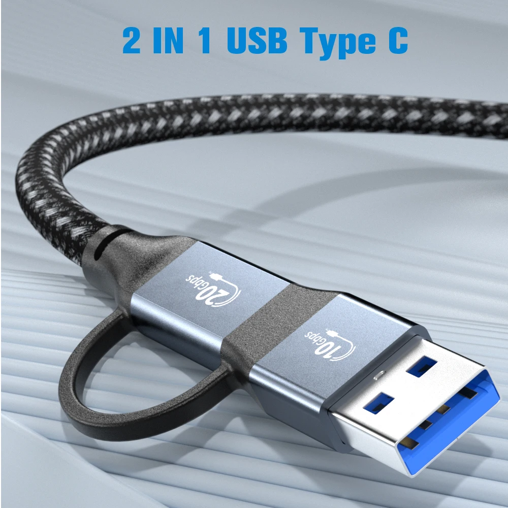 Type C Charge Cable Fast Charger Cord OTG USB C Adapter Phone Data Converter 2 In 1 Short Wire 5A 100W for Macbook M2 Steam Deck