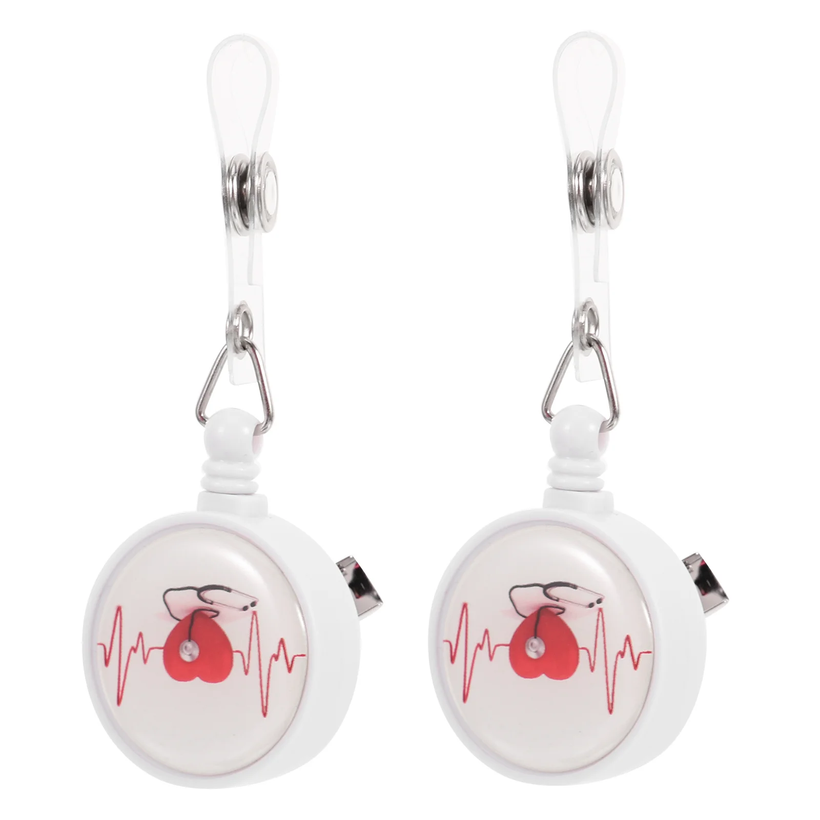 

2pcs Nurse Badge Holder Retractable Id Card Clip Portable Name Tag Reel For Medical Staff Doctor Workwear Accessory