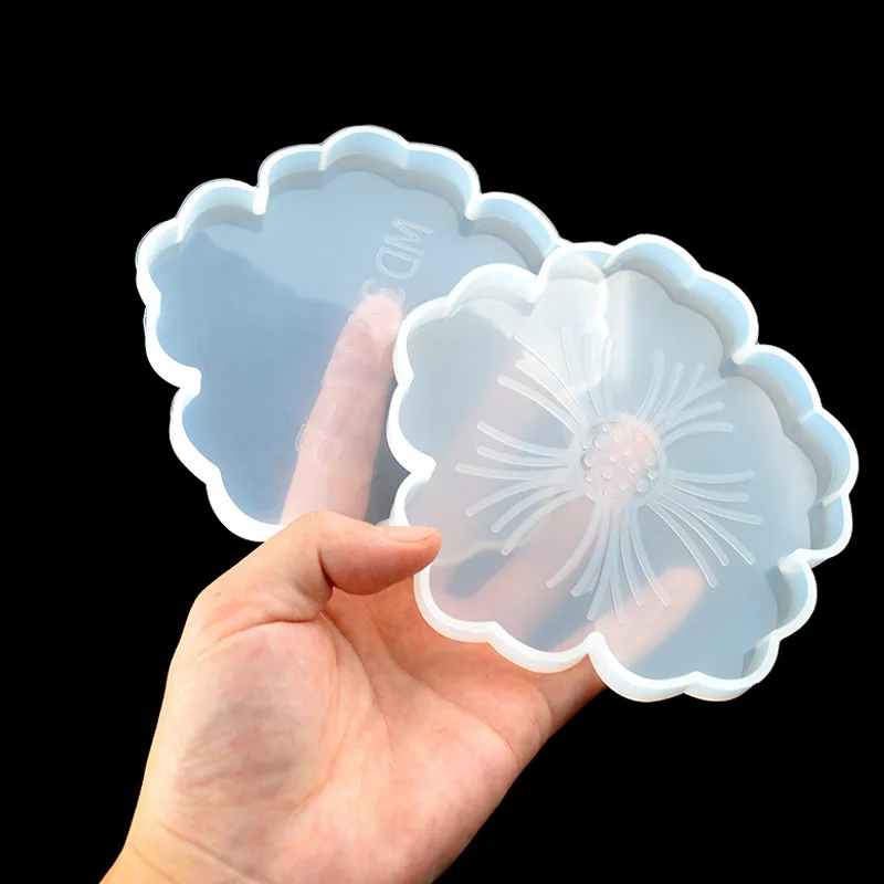 Epoxy molddiyflower coaster mold petal resin mirror small flower silicone molddiycrystal glue