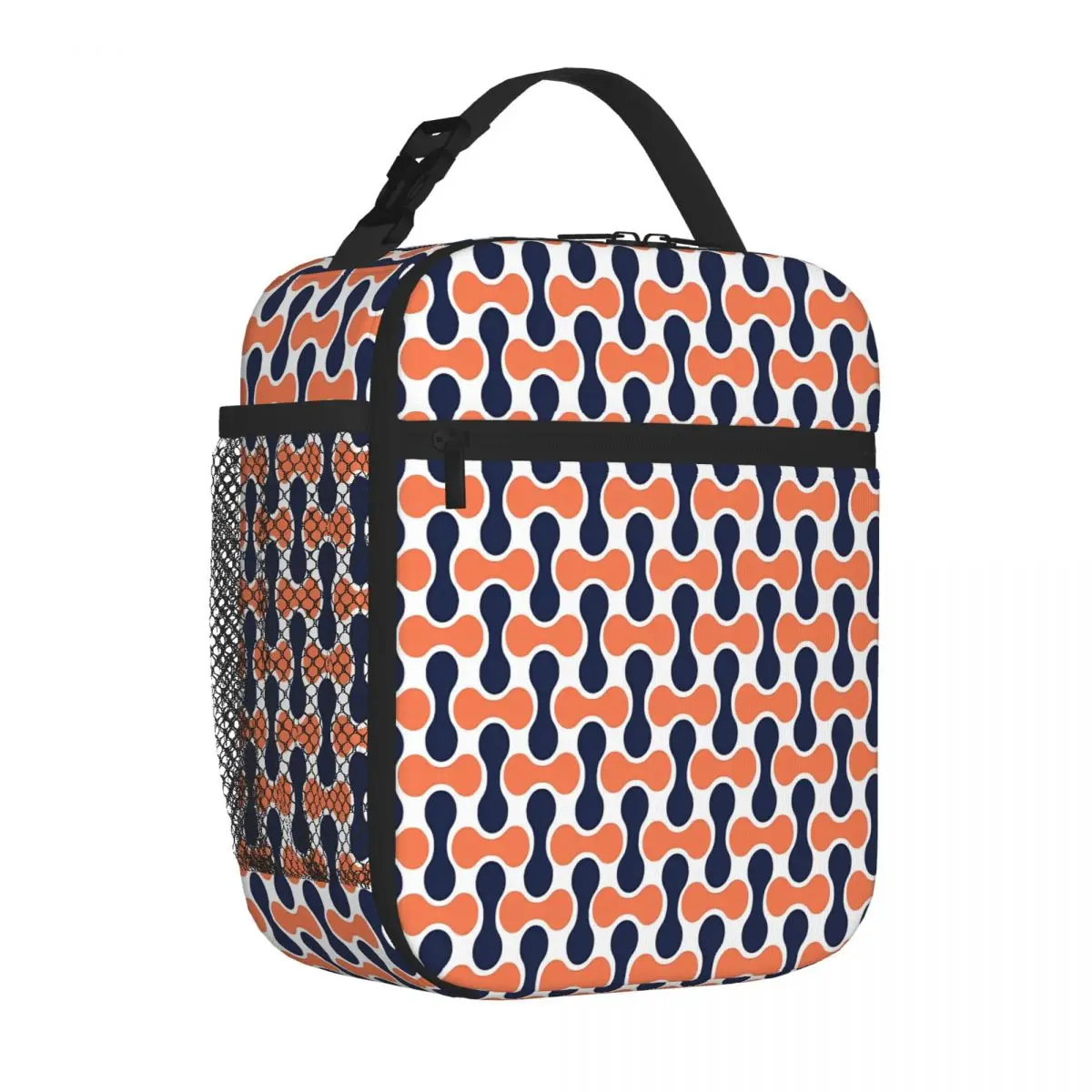 Bestselling Retro Geometric Mid Century Modern Pattern School Style Student Lunch Bag Homemade Bento Sports Lunch Bag