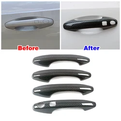 Carbon Fiber Color Modify For Haval Jolion 2021-2024 Car Door Handle Cover Trim Decorate Refit Protector Sticker Anti Scratch