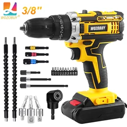 21V Cordless Drill or 32pcs Drill Accessories,10MM 3/8'' Keyless Chuck, 25+3 Clutch, 1.3Ah Li-Ion Battery