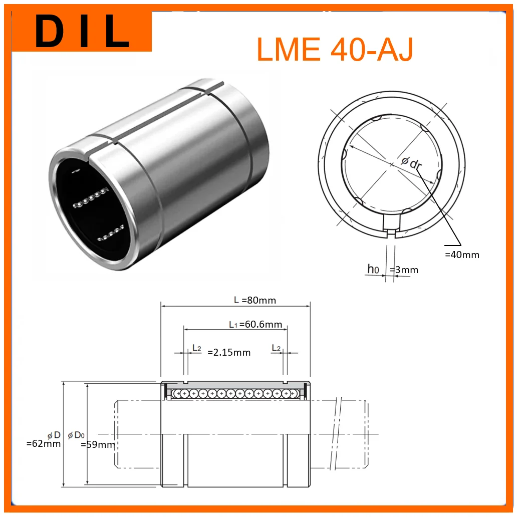 Osk ikoベアリング、diy、オリジナル、新品、lme40、lme40uu、lme40aj、lme40aju、lme40opuu、lme40opuuを交換するリニアブッシング