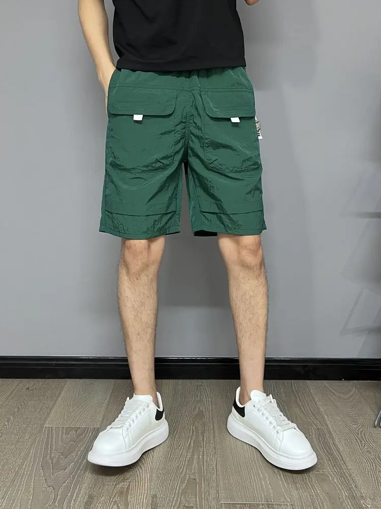 Men's Shorts Summer Thin American Large Pocket Work Casual Trendy Versatile Ice Silk Quick-drying Beach Pants Men