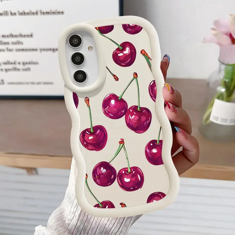 Soft Phone Cover Case for Samsung Galaxy A52 A21s A13 A16 A11 A15 A14 A12 A03 A06 A23 A05 A33 A22 A04 A53 Fruit Cherry