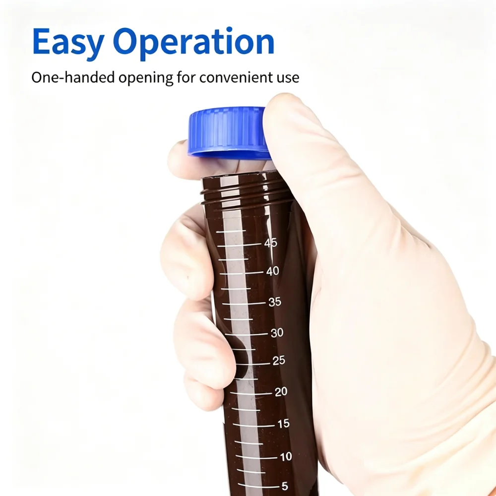 50ml Light-Proof Centrifuge Tube with Markings Thickened Leak-Proof Lab Sealed Storage Tube for Scientific Research