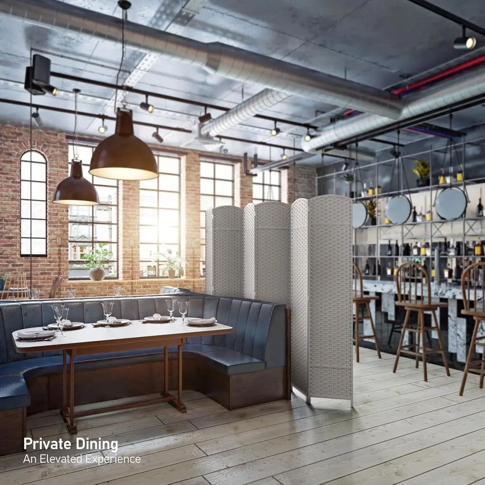 Double Hinged 6-Panel Room Divider, 6ft Tall Privacy Screen with Wide Mesh Design for Room Separation