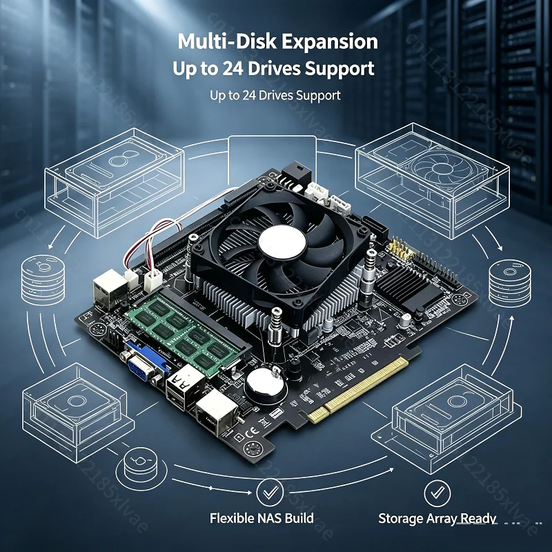 For B75 K9‑ETH 24‑Bay Expandable NAS Motherboard, Main Control Board for DIY Home Business Storage Server