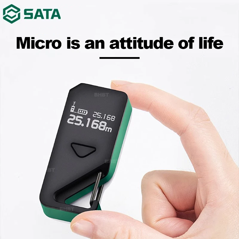 SATA Laser Rangefinder Mini Handheld Electronic Ruler Laser Distance Meter OLED Screen Dual Laser High Precision Measuring Tools