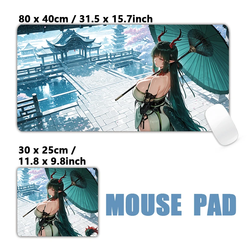 Fashion Beautiful Anime Umbrella girl Art  Style XXL Gaming Mousepad Locking Edge Mouse Mat Ultrafine Surface Desk Mat