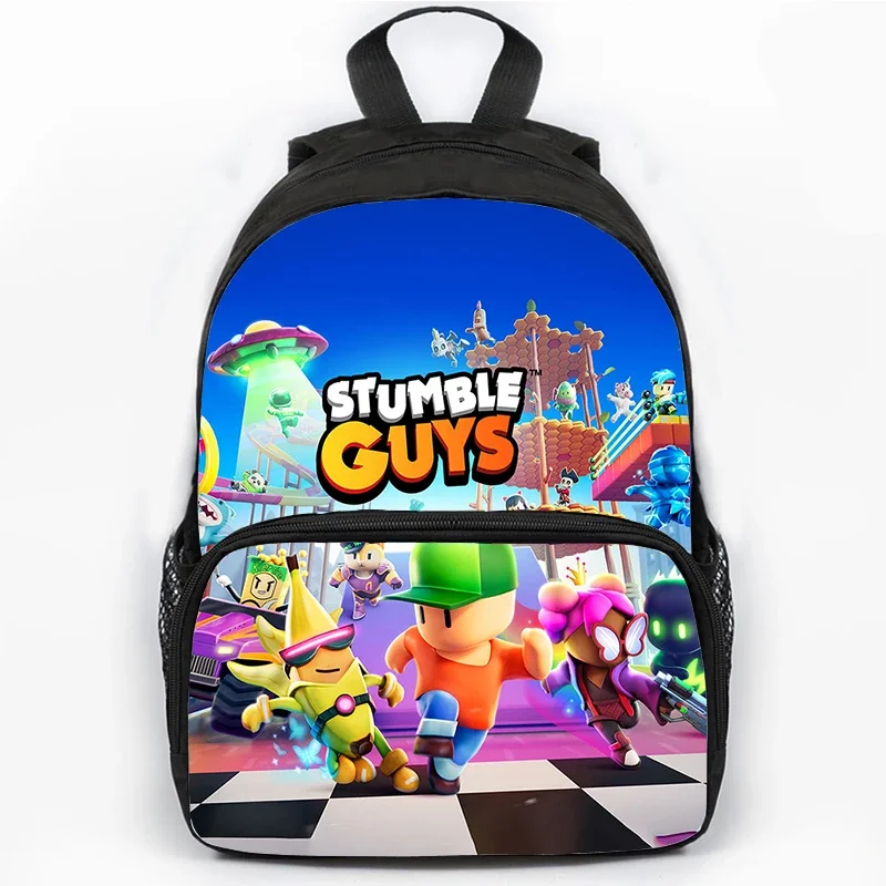 Children Stumble Guys Print Backpack Students School Bags Boys Girls Cartoon Schoolbag Travel Daypack Teenager Rucksack gift bag