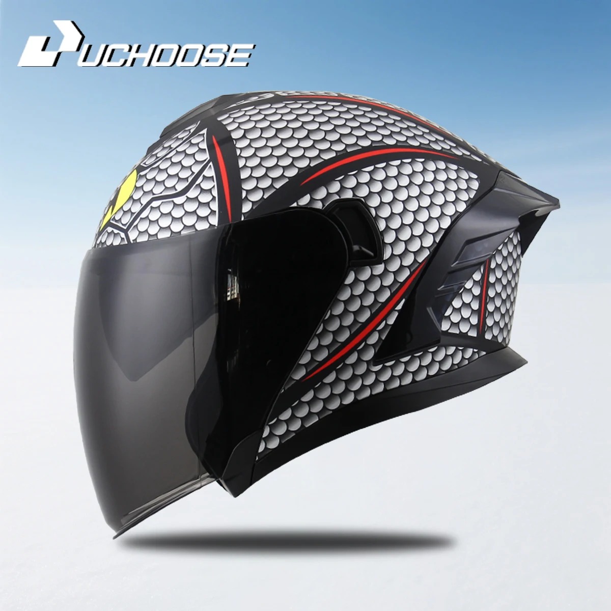 

715Motorcycle Dual Visor Flip-Up Modular Full-Face Helmet Anti-Fog Street Bike Racing Helmet for Women and Men Retro 3/4 Helmet