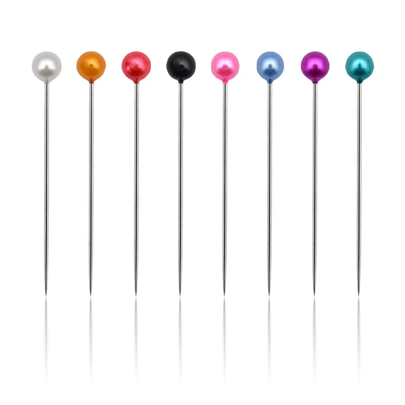 100Pcs Bead Needle Sewing Cut Patchwork Positioning Needle Color Pearlescent Plastic Dressmaking Pin Tools And Accessories