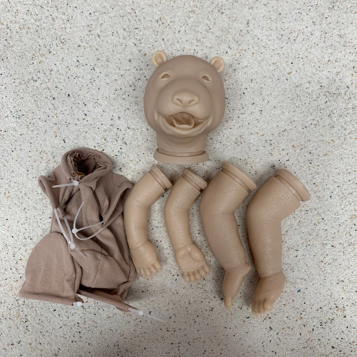 

49CM Unpainted Bear Reborn Doll Kits Reborn Animal Toy Unassembled Doll Kit Toy Kit Bebé Reborn
