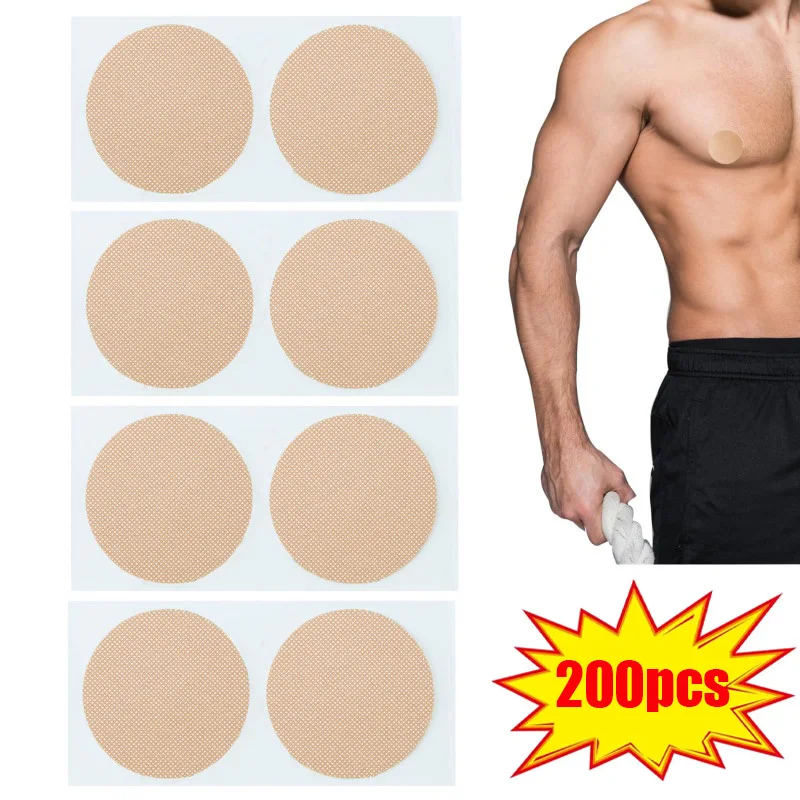 Adesivo anti-convexo invisível para homens, 200pcs, ultra-fino, respirável, peito, corrida, maratona, remendo de mama