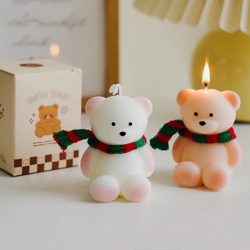 1/5/10/20Pcs Handmade Bear Scented Candles Home Decoration Ornaments Soy Wax Aromatherapy Candle Creative Gifts Interior Candle