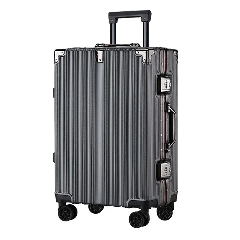 Wholesale Unisex Case Aluminum Frame Travel Trolley Luggage With Large Capacity Retro 20 Inch Universal Wheel Boarding Suitcase