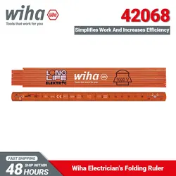 Wiha 42068 righello pieghevole da elettricista lungo 2M metrico 10 segmenti precisione assoluta ad alta efficienza e lunga durata