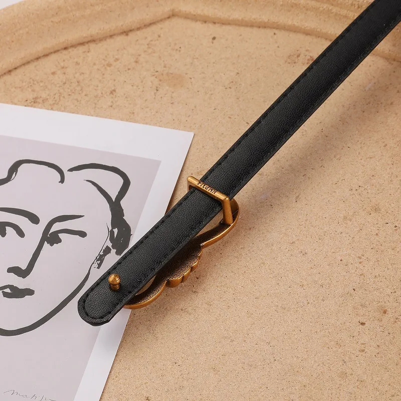 レトロなゴールデンボウバックルベルト本革女性用装飾サッシュカマーバンドヴィンテージドレス用