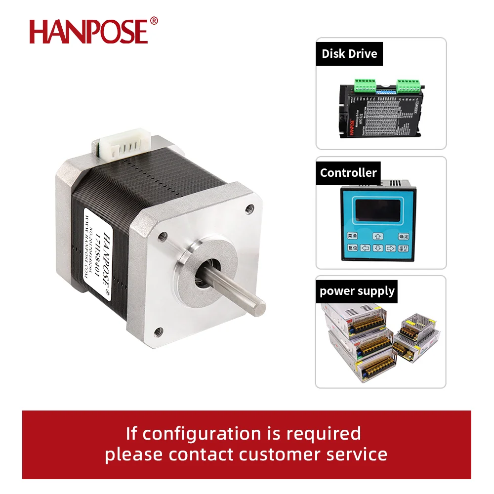 HANPSOE  Nema17 Stepper Motor 4-lead 48mm 78Oz-in 52N.cm 1.8A  Nema 17 motor 42BYGH  (17HS8401)  stepper motor for 3D printer