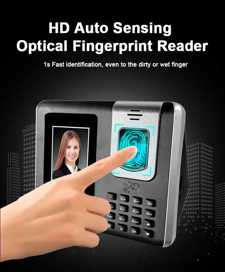 Good Cloud Clock in and Out Time Clock Recorder Biometric Fingerprint Facial Recognition Employee Time Attendance Machine