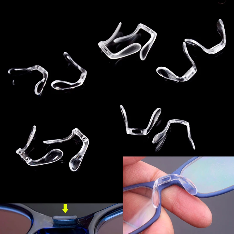 2 Pcs Anti-Slip Nose Pads Eyeglass Sunglasses Stick On Pad Eye Glasses U Shape Multi Style Silicone