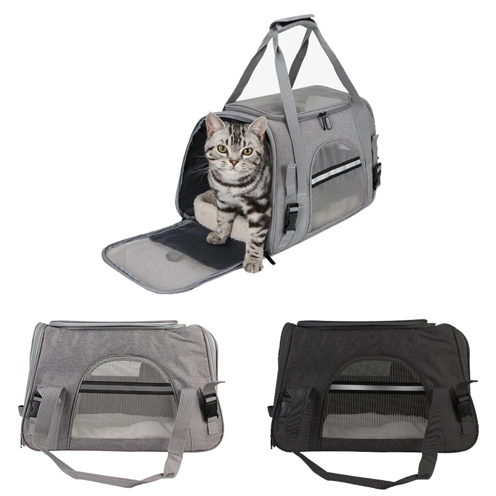 Puppy Cat Backpack Outdoor Travel Portable With Safety Zippers Breathable Pets Handbag Soft Pet Carrier Bag Dog Cat Products