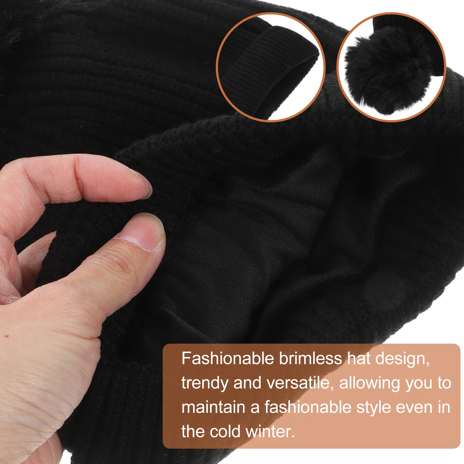 

Touch Screen Gloves Winter Warm 3-Piece Set Hat Scarf Women Riding Gloves Soft Material Long Use Safe Skin Mittens