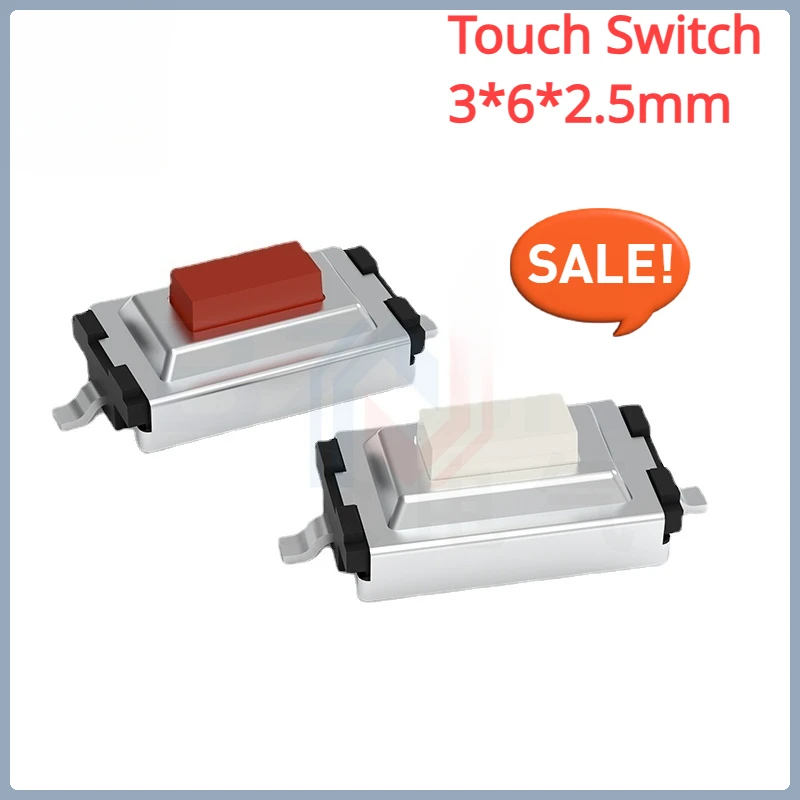 

50Pcs/lot TS-B005 Touch Switch 3*6*2.5mm Patch Switch Button Stretch Old One-Type Foot-Wrapped Red Button