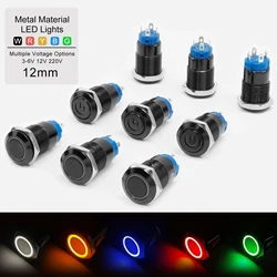 12mm Metal Push Button Switch Black Shell