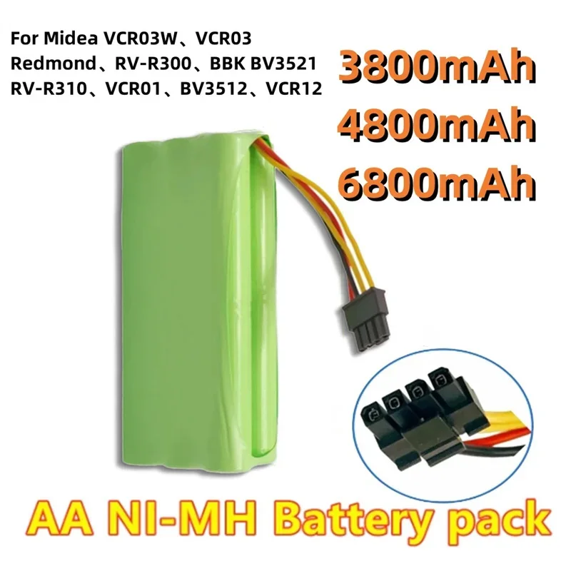 

14.4V Vacuum cleaner robot battery VCR03W NI-MH AA suitable for Midea VCR03W VCR03 battery Redmond RV-R300 BBK BV3521 RV-R310