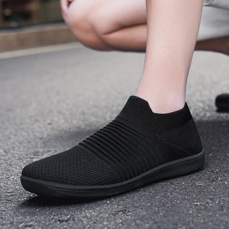 2024 Men's Sports Shoes Soft Zero Drop Soles Wide Toe Lightweight Fashion Sports Shoes Large Size New Wide Barefoot Mesh Shoes